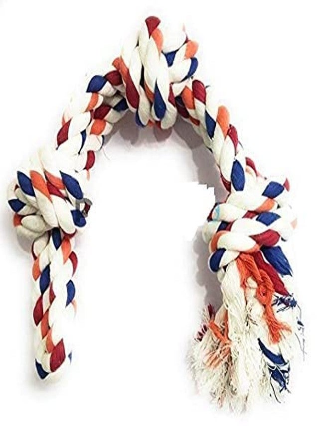 Pet Believe Nature Cotton Rope Dog Toy with 3 Knots| for Large & Giant Dog Breeds | 21 inches | Giant | Multicolor - Image 1